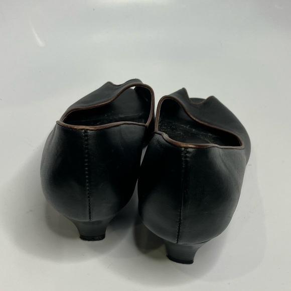 Nariana by GOLC vintage peep toe pumps black leather size 7 - Picture 4 of 7